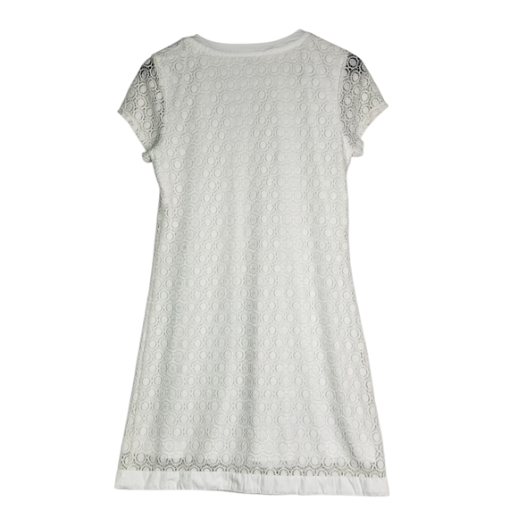 Isaac Mizrahi Live! White Lace Shift Dress Women’s XS Short Sleeve Bridal Knee - Picture 4 of 12